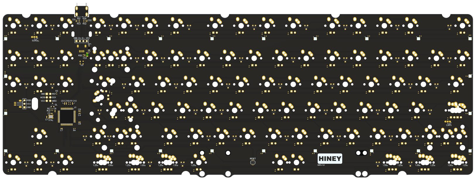 hineybush H87A PCB (South-facing)